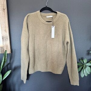 Vince Tan Ribbed Knit Sweater